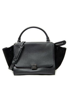 Celine Trapeze Medium Black Grained Calfskin Handbag
